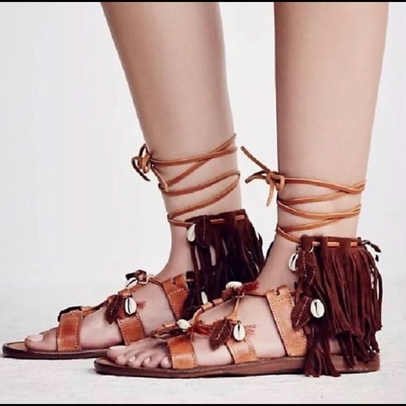 Free People Suede Lace Up Gladiators - Picture 2 of 3